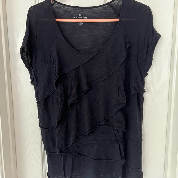 Liz Claiborne Black tiered top - Picture 1 of 3
